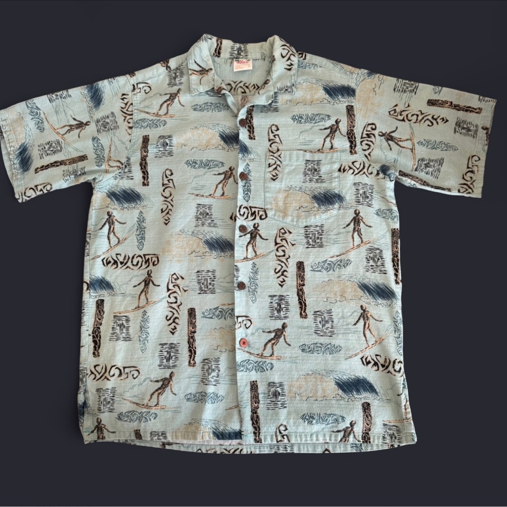 Go Barefoot Men’s Vintage Hobie Hawaiian-style shirt Size M - Picture 2 of 5